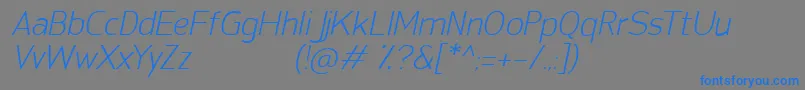 フォントSanFredianoLightItalic – 灰色の背景に青い文字