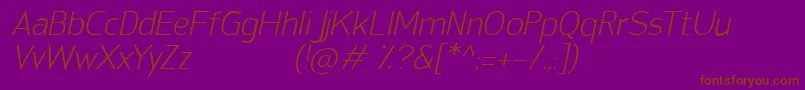 fuente SanFredianoLightItalic – Fuentes Marrones Sobre Fondo Morado