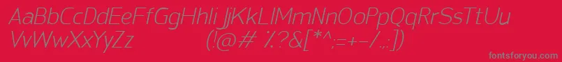 SanFredianoLightItalic Font – Gray Fonts on Red Background