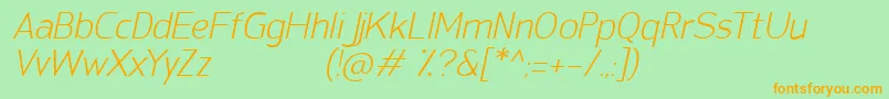 fuente SanFredianoLightItalic – Fuentes Naranjas Sobre Fondo Verde