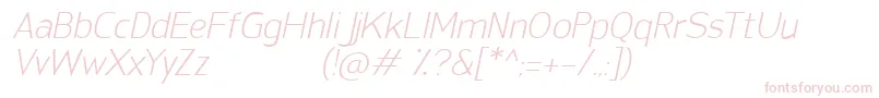 SanFredianoLightItalic-fontti – vaaleanpunaiset fontit valkoisella taustalla