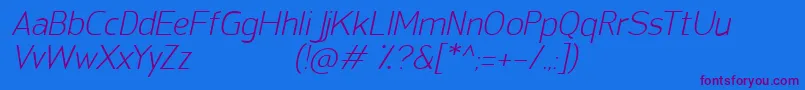 SanFredianoLightItalic-fontti – violetit fontit sinisellä taustalla