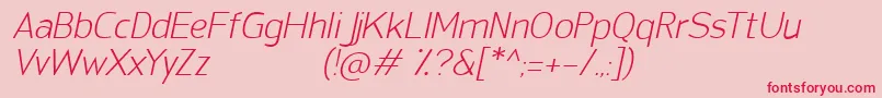 フォントSanFredianoLightItalic – ピンクの背景に赤い文字