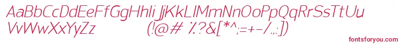 SanFredianoLightItalic Font – Red Fonts on White Background