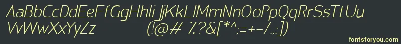 SanFredianoLightItalic Font – Yellow Fonts on Black Background
