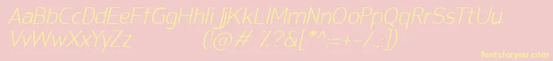 SanFredianoLightItalic Font – Yellow Fonts on Pink Background