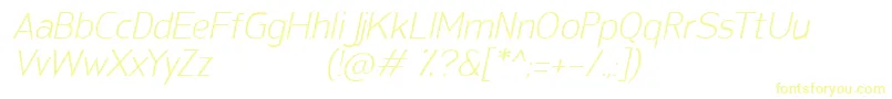 フォントSanFredianoLightItalic – 白い背景に黄色の文字