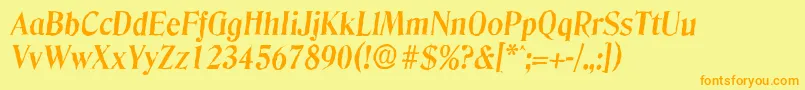 DenverantiqueBolditalic Font – Orange Fonts on Yellow Background