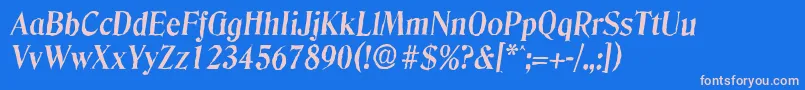 DenverantiqueBolditalic Font – Pink Fonts on Blue Background