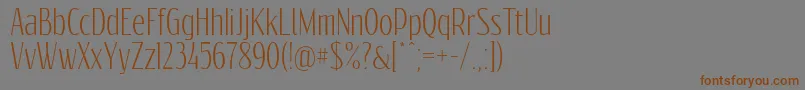 フォントReswysokr – 茶色の文字が灰色の背景にあります。