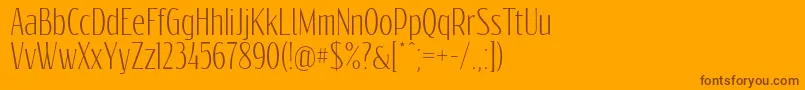 Reswysokr-Schriftart – Braune Schriften auf orangefarbenem Hintergrund