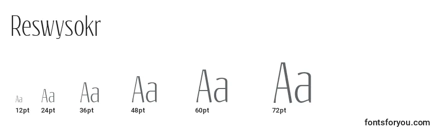 Reswysokr Font Sizes