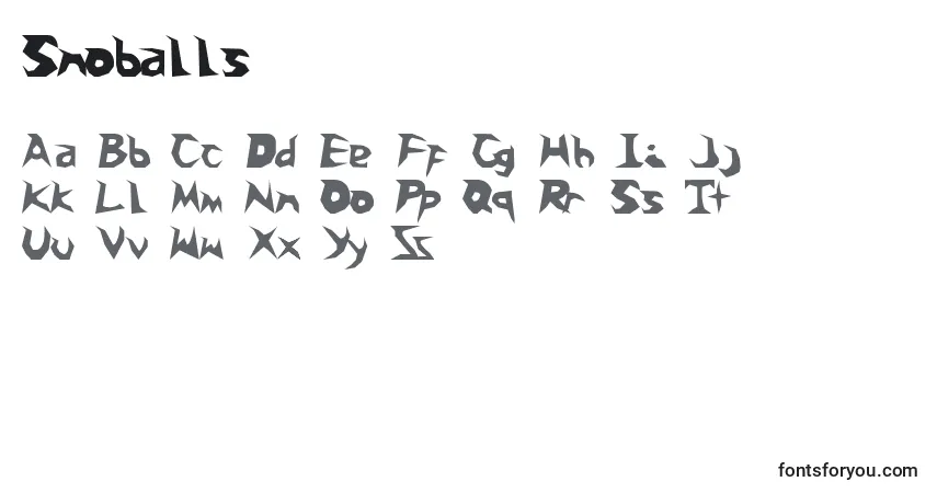 Schriftart Snoballs – Alphabet, Zahlen, spezielle Symbole
