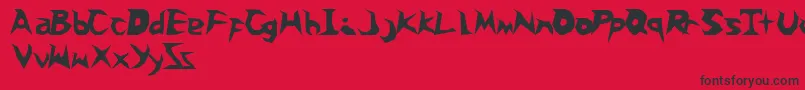フォントSnoballs – 赤い背景に黒い文字