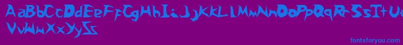 Snoballs-Schriftart – Blaue Schriften auf violettem Hintergrund