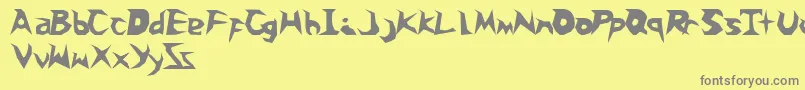 Snoballs-fontti – harmaat kirjasimet keltaisella taustalla