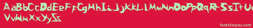 フォントSnoballs – 赤い背景に緑の文字