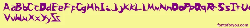 Snoballs-fontti – violetit fontit keltaisella taustalla