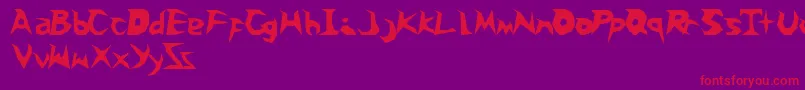 Snoballs-Schriftart – Rote Schriften auf violettem Hintergrund