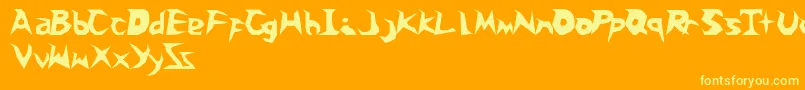 Snoballs-Schriftart – Gelbe Schriften auf orangefarbenem Hintergrund