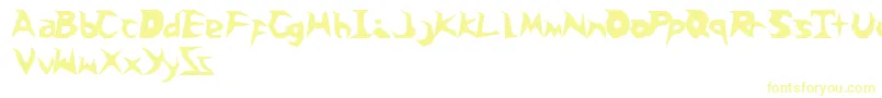 フォントSnoballs – 白い背景に黄色の文字