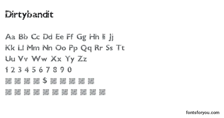 Шрифт Dirtybandit – алфавит, цифры, специальные символы