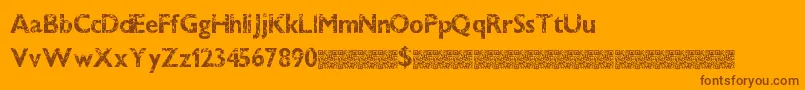 Weitere Informationen zur Dirtybandit-Schriftart Dirtybandit-Schriftart – Braune Schriften auf orangefarbenem Hintergrund