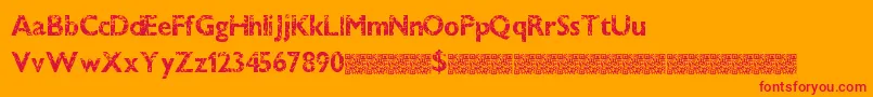 Dirtybandit-Schriftart – Rote Schriften auf orangefarbenem Hintergrund
