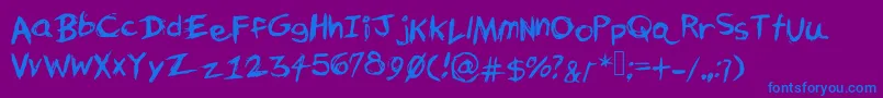 Uncensored Font – Blue Fonts on Purple Background