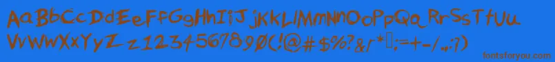 Uncensored Font – Brown Fonts on Blue Background