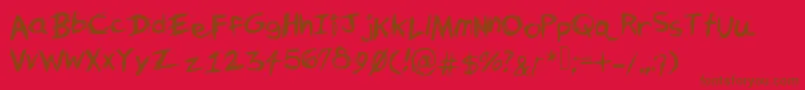 Uncensored Font – Brown Fonts on Red Background