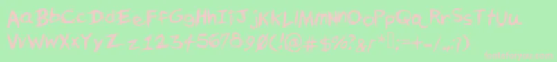 Uncensored Font – Pink Fonts on Green Background