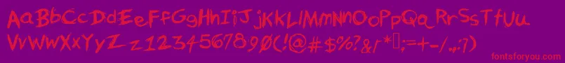 Uncensored Font – Red Fonts on Purple Background