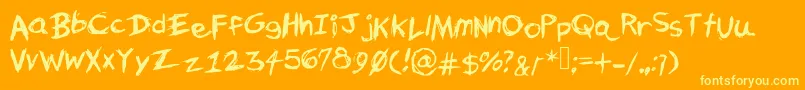 Uncensored Font – Yellow Fonts on Orange Background