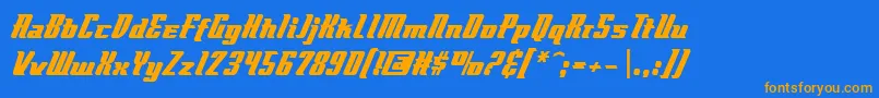 Flyboy Font – Orange Fonts on Blue Background