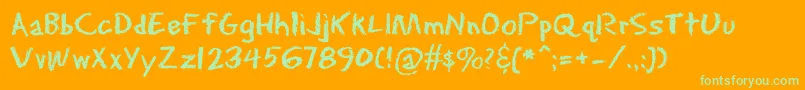 Eraserdust Font – Green Fonts on Orange Background
