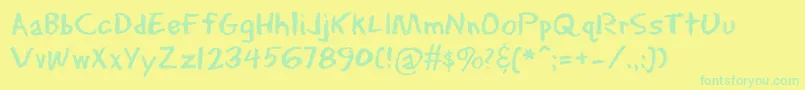 Eraserdust Font – Green Fonts on Yellow Background