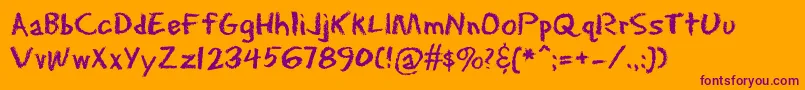 Eraserdust Font – Purple Fonts on Orange Background