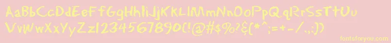 Eraserdust Font – Yellow Fonts on Pink Background