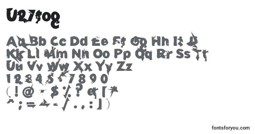 A fonte U27fog – alfabeto, números, caracteres especiais