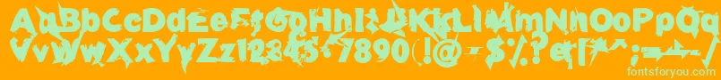 U27fog Font – Green Fonts on Orange Background