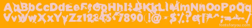 U27fog-Schriftart – Rosa Schriften auf orangefarbenem Hintergrund