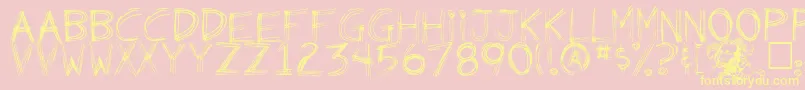 Wierdo Font – Yellow Fonts on Pink Background