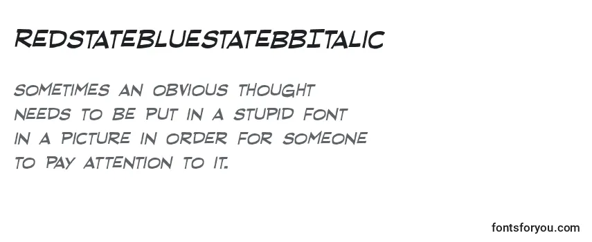 RedstatebluestateBbItalic Font