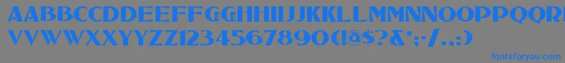 フォントTucsontwo – 灰色の背景に青い文字