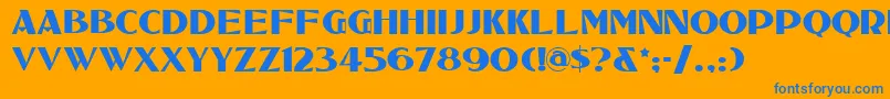 Шрифт Tucsontwo – синие шрифты на оранжевом фоне