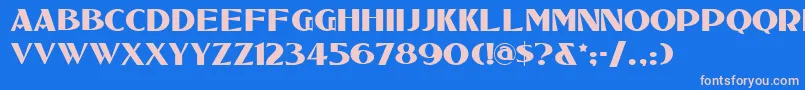 フォントTucsontwo – ピンクの文字、青い背景