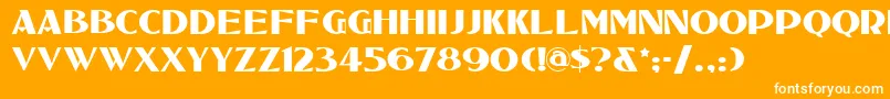 フォントTucsontwo – オレンジの背景に白い文字