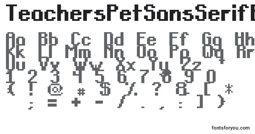 TeachersPetSansSerifBold Font – alphabet, numbers, special characters
