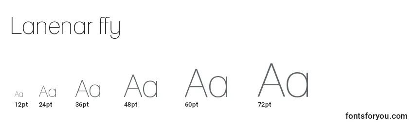 Lanenar ffy Font Sizes